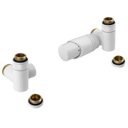 Robineti cu termostat si racorduri suplimentare radiator Bruckner Wicher Combi alb