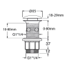 Ventil lavoar baie click clack dop ciment gri Sapho