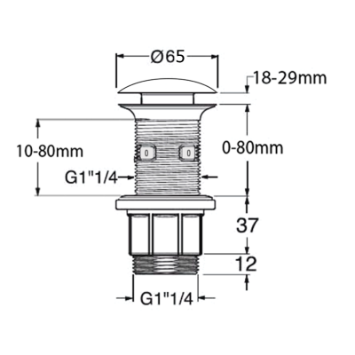 Ventil lavoar baie click clack dop ciment gri Sapho