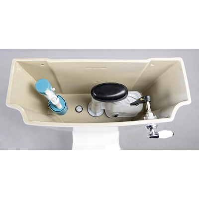 Armatura rezervor WC cu mecanism maneta frontala si robinet flotor Armatura rezervor WC cu mecanism maneta frontala si robinet flotor