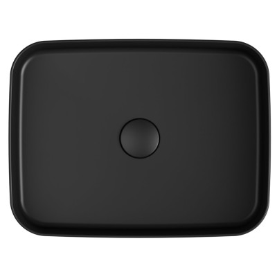 Lavoar dreptunghiular negru pe blat 50 x 36 Isvea Infinity