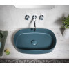 Lavoar oval verde petrol pe blat 55 x 36 cm Isvea Infinity
