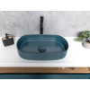 Lavoar oval verde petrol pe blat 55 x 36 cm Isvea Infinity