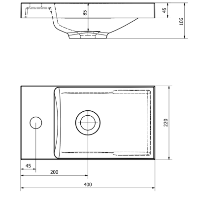 Lavoar mic negru marmura compozit 40 x 22 cm Sapho Agos Lavoar mic negru marmura compozit 40 x 22 cm Sapho Agos
