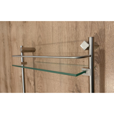 Etajera baie otel inox si sticla securizata AV Plus