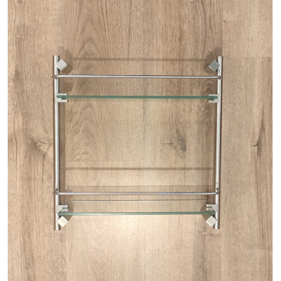 Etajera baie otel inox si sticla securizata AV Plus