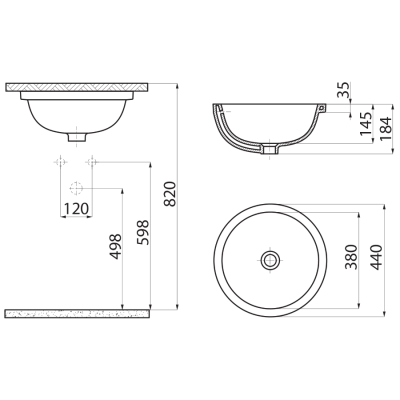 Lavoar rotund sub blat 38 cm Creavit Lavoar rotund sub blat 38 cm Creavit