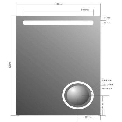 Oglinda baie cosmetica cu sistem iluminare Sapho Astro 60 x 80 cm
