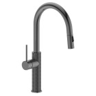 Baterie chiuveta bucatarie gun metal cu dispersor extractibil Sapho Flawo