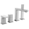Baterie pe marginea cazii 4 piese design dreptunghiular Sapho Tursi cromata