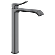 Baterie lavoar baie inalta pe blat finisaj gun metal Sapho Suga