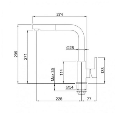Baterie chiuveta bucatarie finisaj granit Avena cu dispersor extractibil Elleci