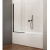 Paravan cada sticla transparenta rabatabil 60 x 140 cm profil negru Aqualine Vilma
