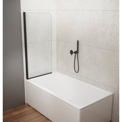 Paravan cada sticla transparenta rabatabil 60 x 140 cm profil negru Aqualine Vilma Paravan cada sticla transparenta rabatabil 60 x 140 cm profil negru Aqualine Vilma