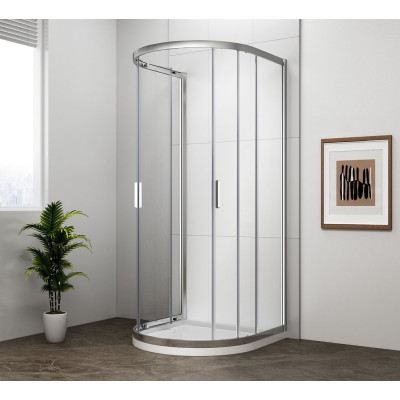 Cabina dus de perete semirotunda cu trei laturi Polysan Easy D