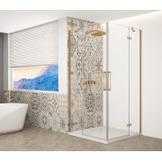 Cabina dus aurie usi batante pe colt Gelco Trinity 80 x 80 x 200 cm