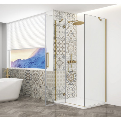 Cabina dus profile aurii 80 x 80 x 200 cm Gelco Trinity stanga