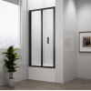 Paravan dus cu usa pliabila si profile negre pentru cadita inalta Polysan Deep 100 cm