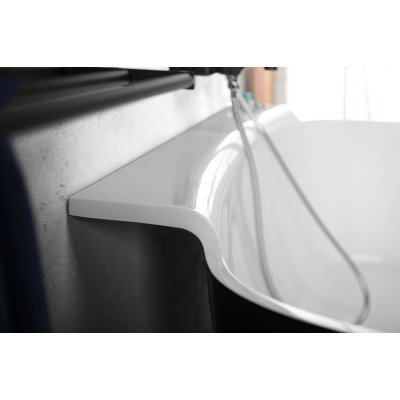 Cada baie freestanding marmura compozit 158 x 80 cm Polysan Nigra
