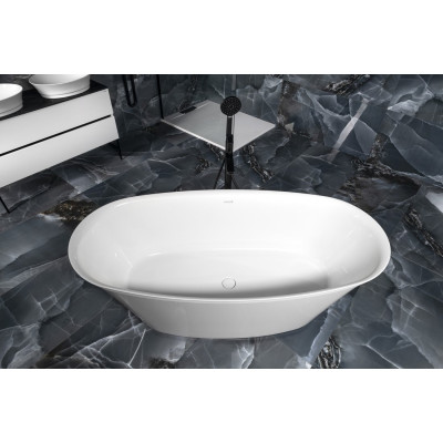 Cada baie ovala freestanding marmura compozit 170 x 80 cm Polysan Florina