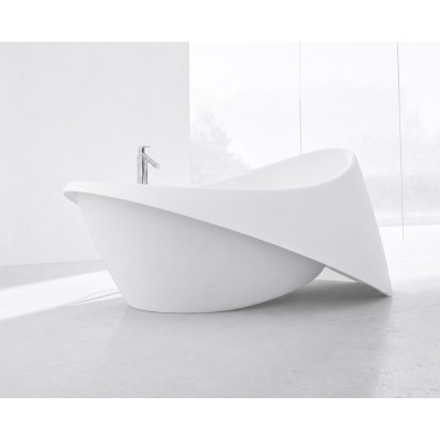 Cada baie freestanfing design fluid autentic marmura compozit 197 x 96 cm Goccia Mineralicast Duro