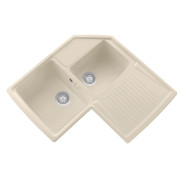 Chiuveta bucatarie granit colt Plados Harmony Jasmine 84 x 84 cm