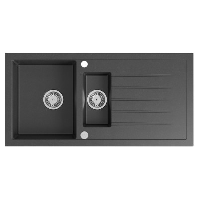 Chiuveta bucatarie cu doua cuve si picurator 100 x 50 cm Sapho Inset