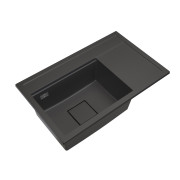 Chiuveta bucatarie granit neagra uni cuva si picurator 81 x 50.5 cm Granitex Elite Quadro
