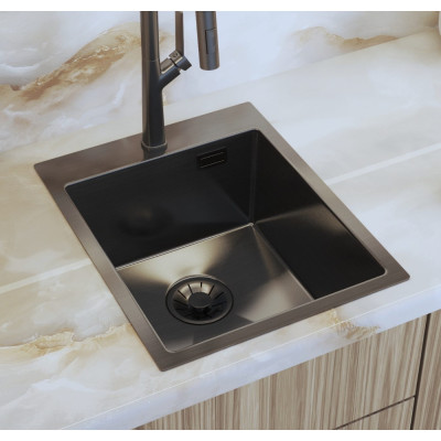 Chiuveta bucatarie otel inox gun metal 40 x 50 cm Unixa Graphite