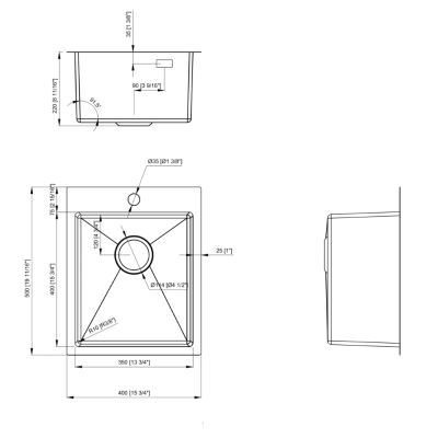 Chiuveta bucatarie otel inox gun metal 40 x 50 cm Unixa Graphite
