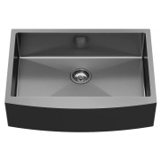 Chiuveta bucatarie front rustic semirotund 70 x 50 cm gun metal Sapho