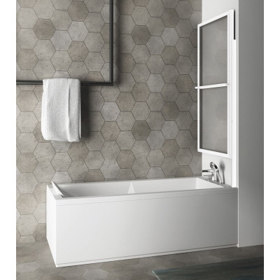 Paravan cada pliabil cu sistem ridicare 71 x 140 cm profile albe Polysan Kagera