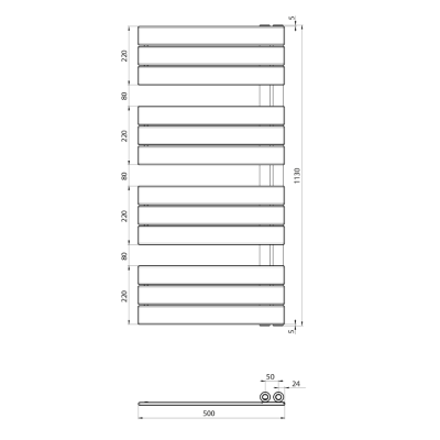 Radiator calorifer portprosop negru 50 x 113 cm Aqualine Mythos