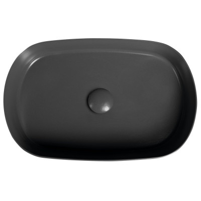 Lavoar baie oval antracit pe blat Isvea Infinity 55 x 36 cm