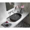 Lavoar baie oval antracit pe blat Isvea Infinity 55 x 36 cm