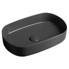 Lavoar baie oval antracit pe blat Isvea Infinity 55 x 36 cm