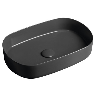 Lavoar baie oval antracit pe blat Isvea Infinity 55 x 36 cm