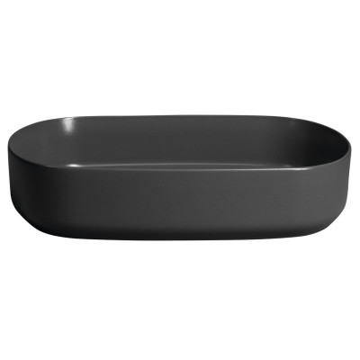 Lavoar baie oval antracit pe blat Isvea Infinity 55 x 36 cm