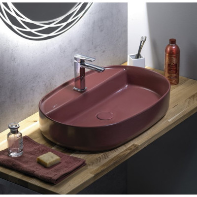 Lavoar baie oval maro rosiatic Isvea Infinity 60 x 40 cm cu orificiu baterie Lavoar baie oval maro rosiatic Isvea Infinity 60 x 40 cm cu orificiu baterie