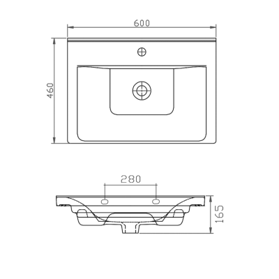 Lavoar baie pentru mobilier 60 x 46 cm Aqualine Altair