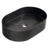 Lavoar baie negru piatra naturala oval pe blat 55 x 37 cm Sapho Blok