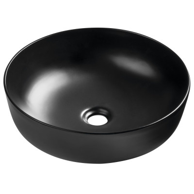 Lavoar baie negru rotund 41 cm pe blat Sapho Rondea
