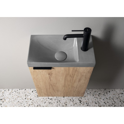 Lavoar ciment gri pentru mobilier baie mica Sapho Agos Lavoar ciment gri pentru mobilier baie mica Sapho Agos