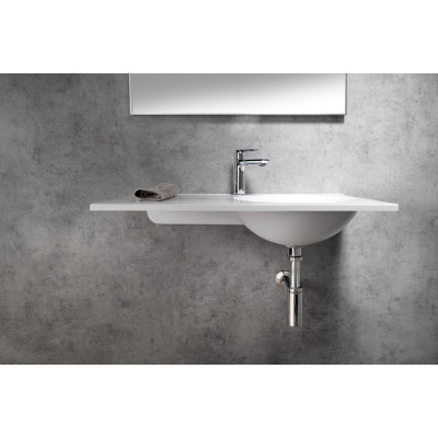 Lavoar baie dreptunghiular cu blat si cuva rotunda in partea dreapta 100 x 47 cm Sapho Juno 