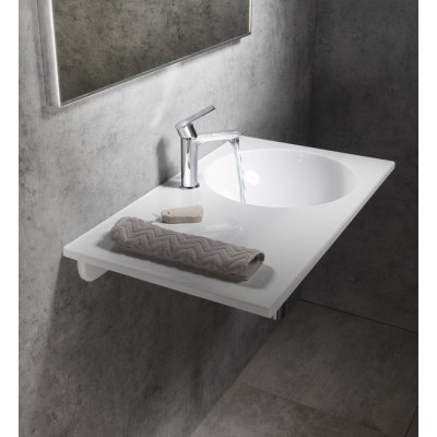 Lavoar baie dreptunghiular cu blat si cuva rotunda in partea dreapta 100 x 47 cm Sapho Juno 