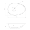 Lavoar mic oval pe blat 32 x 22 Sapho Kea