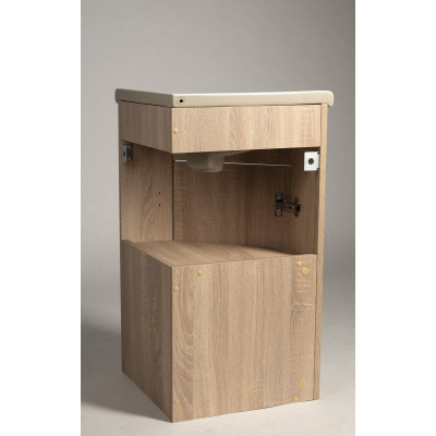 Dulap baie de colt finisaj stejar pentru lavoar Aqualine Zoja