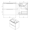 Dulap mobilier lavoar baie 60 x 40 cm cu sertare Sapho Cirasa alb