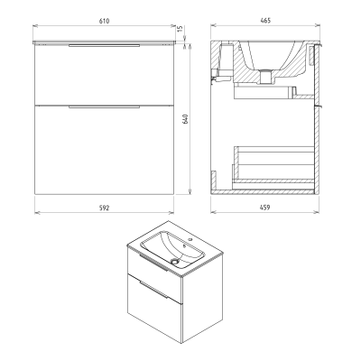 Dulap baie albastru pentru lavoar 60 x 46 cm Sapho Cirasa Dulap baie albastru pentru lavoar 60 x 46 cm Sapho Cirasa