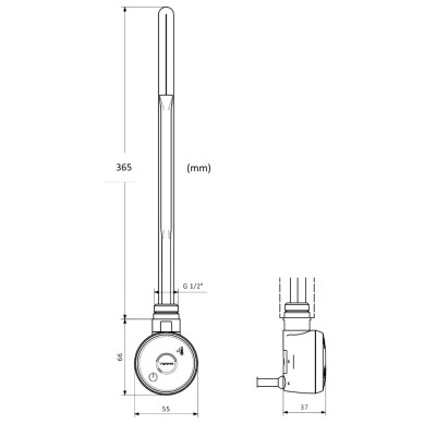 Rezistență electrică 600 W calorifer Bruckner Wicher controller negru